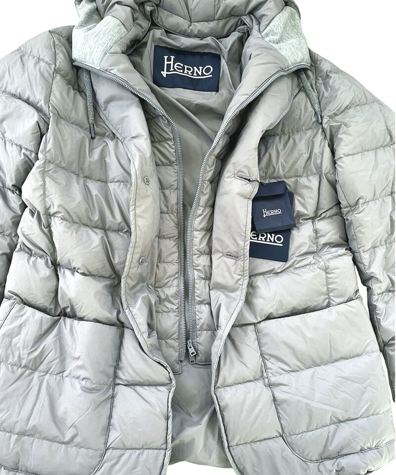 メンズ【 HERNO 】 ヘルノ PI0670U ダウンジャケット（ライトグレー