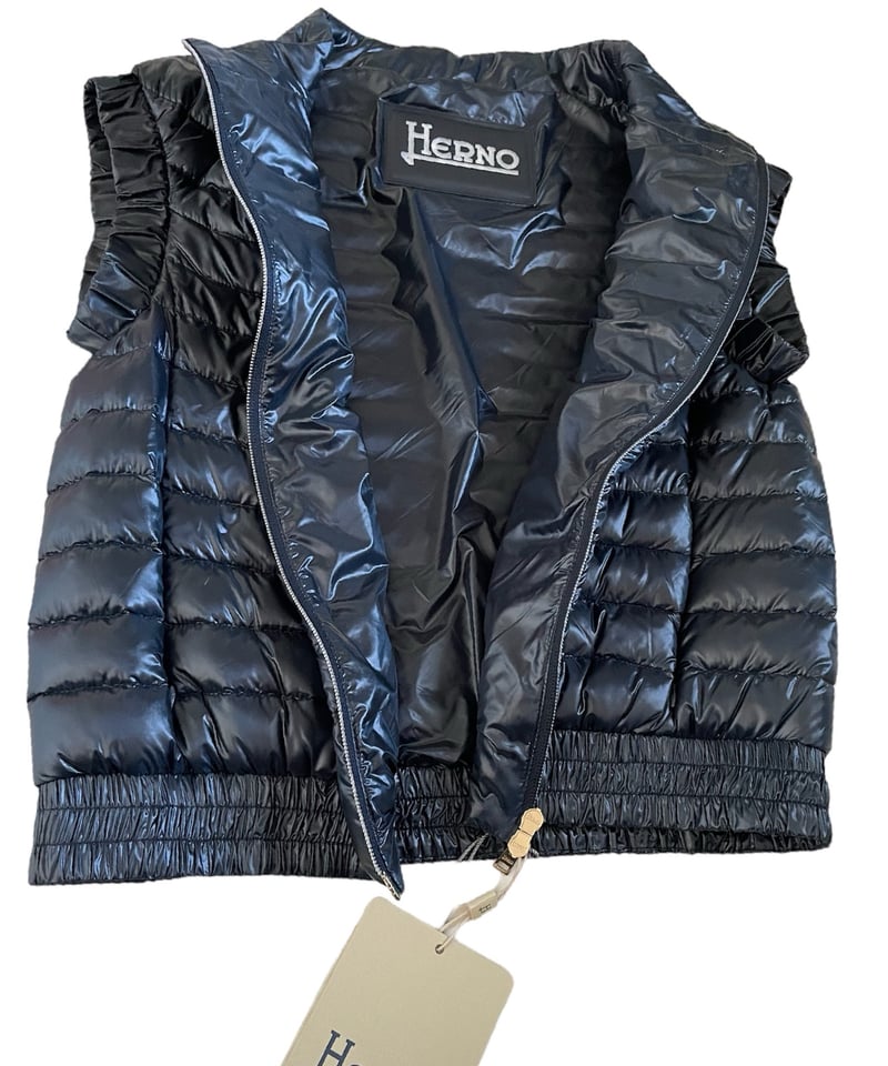 HERNO 】ヘルノ 春に活躍 ベーシックジレ( ネイビー）size,42 | Yorit