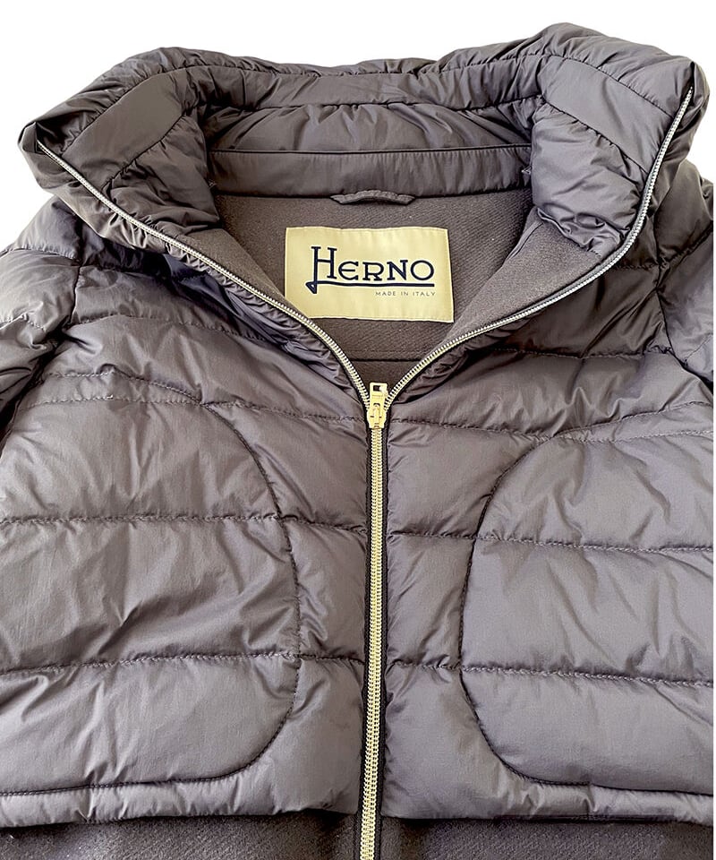HERNO 】ヘルノ ダウン×ウールコンビネーションコート(グレー HERNO 】ヘルノ ダウン×ウールコンビネーションコート(グレー