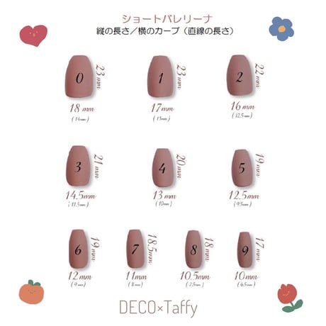 ネイルチップサイズとサンプルチップ販売