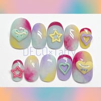完成品ネイルチップ💖ポップマーブル　Nail-4