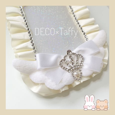 💖現品販売💖　デコトレカケース(サテン/オフホワイト)