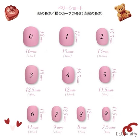 ネイルチップサイズとサンプルチップ販売