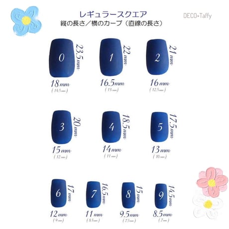 ネイルチップサイズとサンプルチップ販売