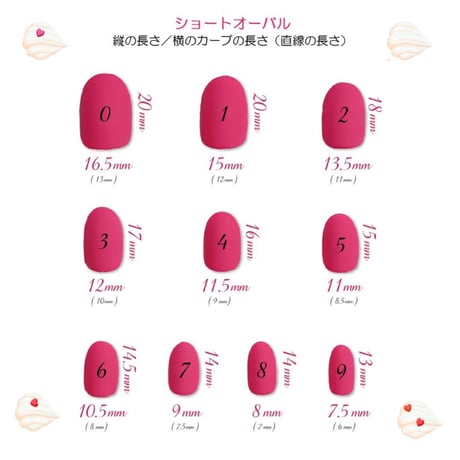 ネイルチップサイズとサンプルチップ販売