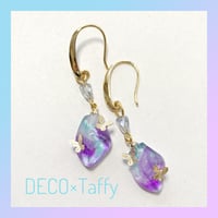 🌟注文後制作🌟　ちょうちょと紫陽花カラーストーン風ピアス