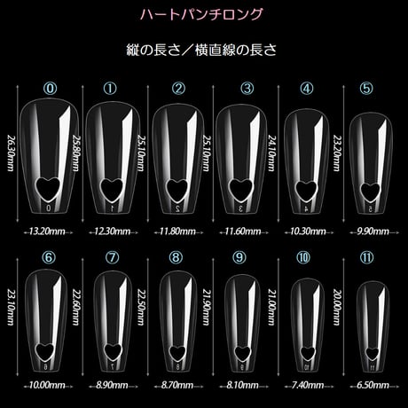 ネイルチップサイズとサンプルチップ販売