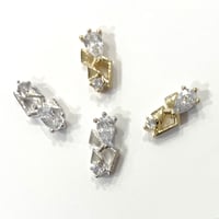 ストーン付きレクタングルパーツ 【２個入り】