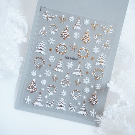 ゴールドクリスマスネイルシール