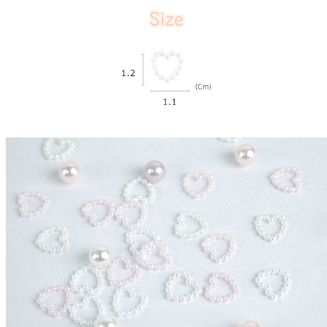 ハートパールパーツ 6個入り 全3色♡