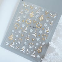 ゴールドクリスマスネイルシール