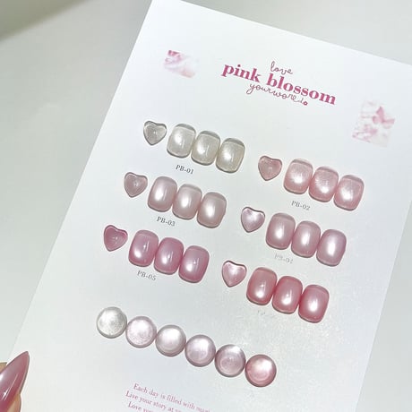 Pink Blossom 6color 台紙付き