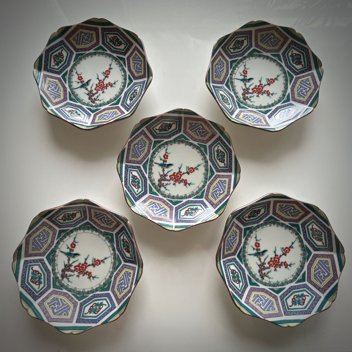 九谷焼 皿 5枚セット 5号皿揃（15.5cm） 古九谷風 5枚セット