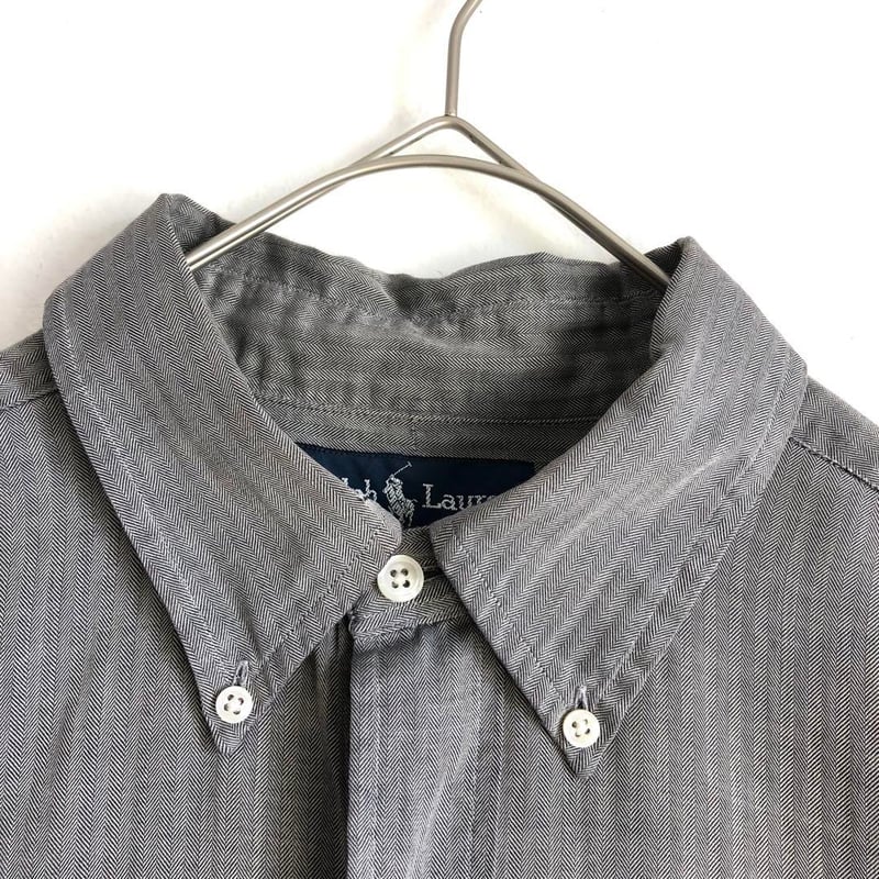 90's Ralph Lauren ラルフローレン 半袖 シャツ グレー | PEACE TOWN