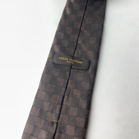 LOUIS VUITTON ルイヴィトン　ダミエ　総柄　ネクタイ　ブラウン