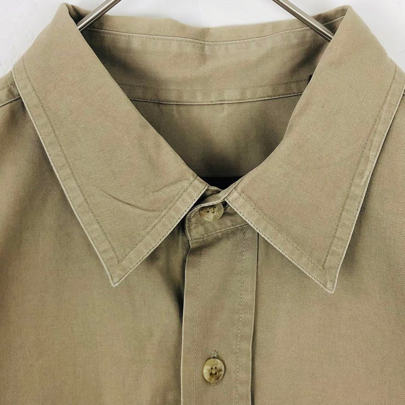 2007 ティンバーランド　ロゴタグ　コットン　長袖　シャツ　ゆるだぼ　ベージュ ティンバーランド ロゴタグ コットン 長袖 シャツ ゆるだぼ