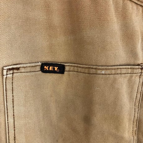 KEY キー　ダック　オーバーオール　キャメル　裏地　キルティング