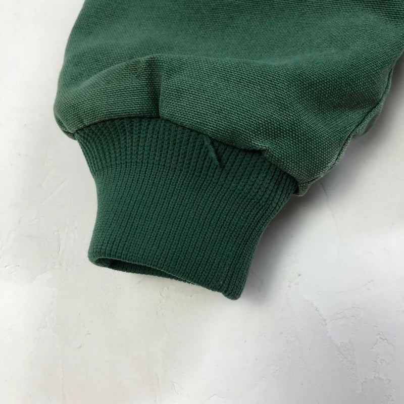 USA製 ワークジャケット パーカー 刺繍 企業 ロゴ ゆるだぼ 緑