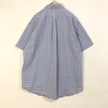 ラルフローレン　刺繍　ロゴ　BD 半袖　シャツ　チェック　青　ピンク