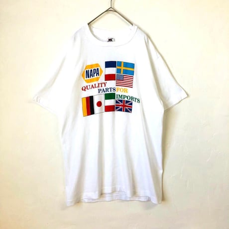 90s USA製　フルーツオブザルーム　ビッグロゴ　Tシャツ　白