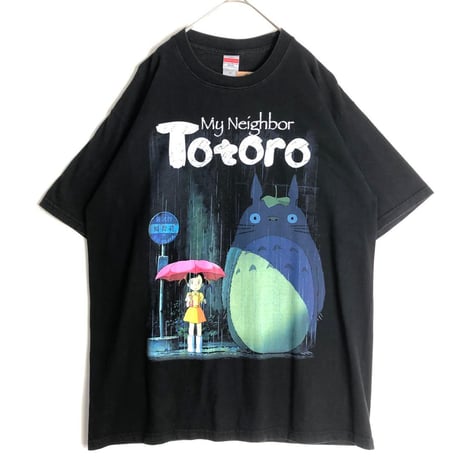 BOOTLEG Totoro となりのトトロ　ジブリ　ビッグプリント　Tシャツ　黒