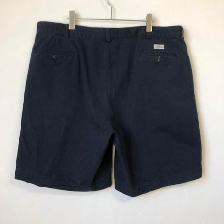 90s ポロ　ラルフローレン　ショートパンツ　ロゴタグ　無地 紺