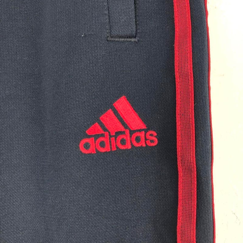 アディダス リメイク ジャージ デニム パンツ 再構築 刺繍 ロゴ 紺