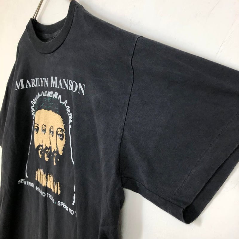 BOOTLEG シングルステッチ マリリンマンソン ロゴ 半袖 Tシャツ