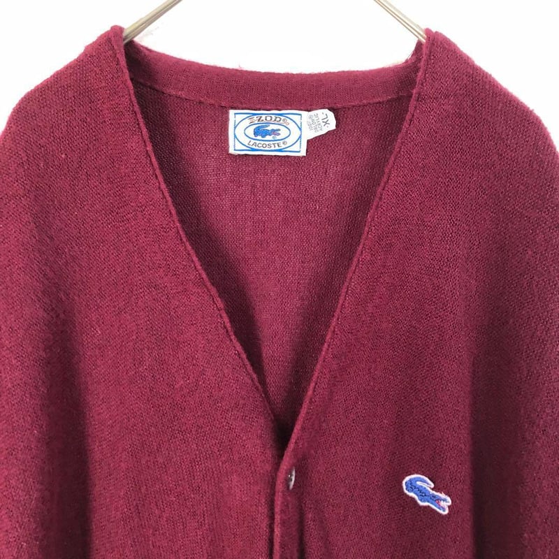 IZOD アイゾッド ラコステ カーディガン 刺繍 ロゴ 赤紫 | PEACE TOWN
