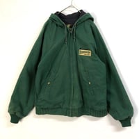 USA製　ワークジャケット　パーカー　刺繍　企業　ロゴ　緑