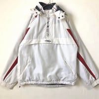 アンブロ　ハーフジップ　アノラック　プルオーバー　ジャケット　ロゴ　白