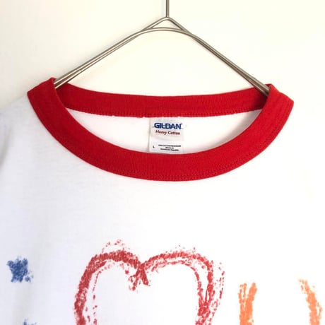 I LOVE U Grampa  ビッグプリント　リンガーT　Tシャツ　半袖
