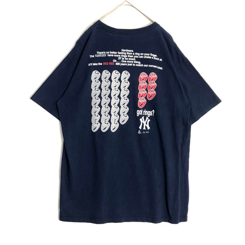 got rings? MLB ヤンキース パロディ 半袖 Tシャツ 紺 | PEACE TOWN