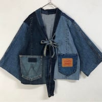 3056 リメイク　デニムスカート　リーバイス　革タグ　再構築　パッチワーク　青 リメイク デニムスカート リーバイス 革タグ 再構築 パッチ