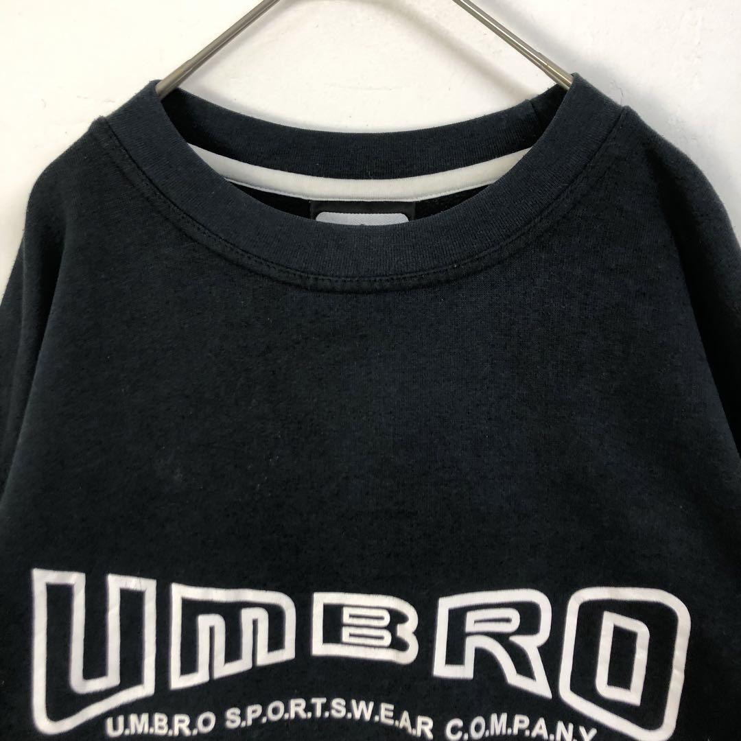 3100 アンブロ　スウェット　トレーナー　刺繍　ビッグロゴ　ゆるだぼ　黒 3100 アンブロスウェットトレーナー刺繍ビッグロゴゆるだぼ黒