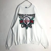 90s　USA製　MLB　ツインズ　ビッグプリント　スウェット　白