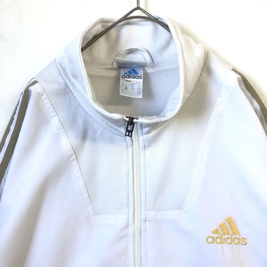 90's アディダス ジャージ トラックジャケット 刺繍 ロゴ 白 | PEACE TOWN