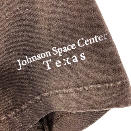 space shuttle　プリント　宇宙　半袖　Tシャツ　テキサス　ブラウン