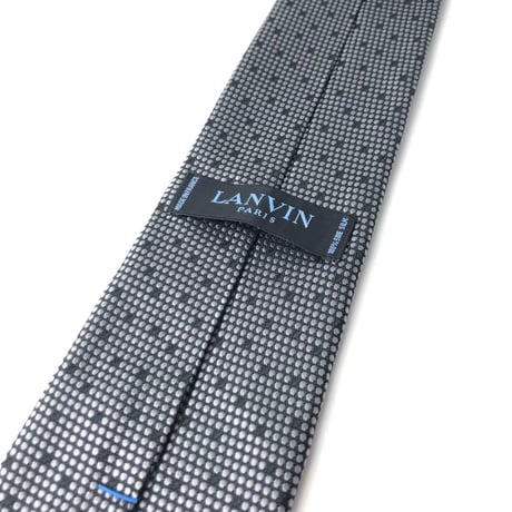 LANVIN　ランバン フランス製　ドット　シルク　ネクタイ　ブラック