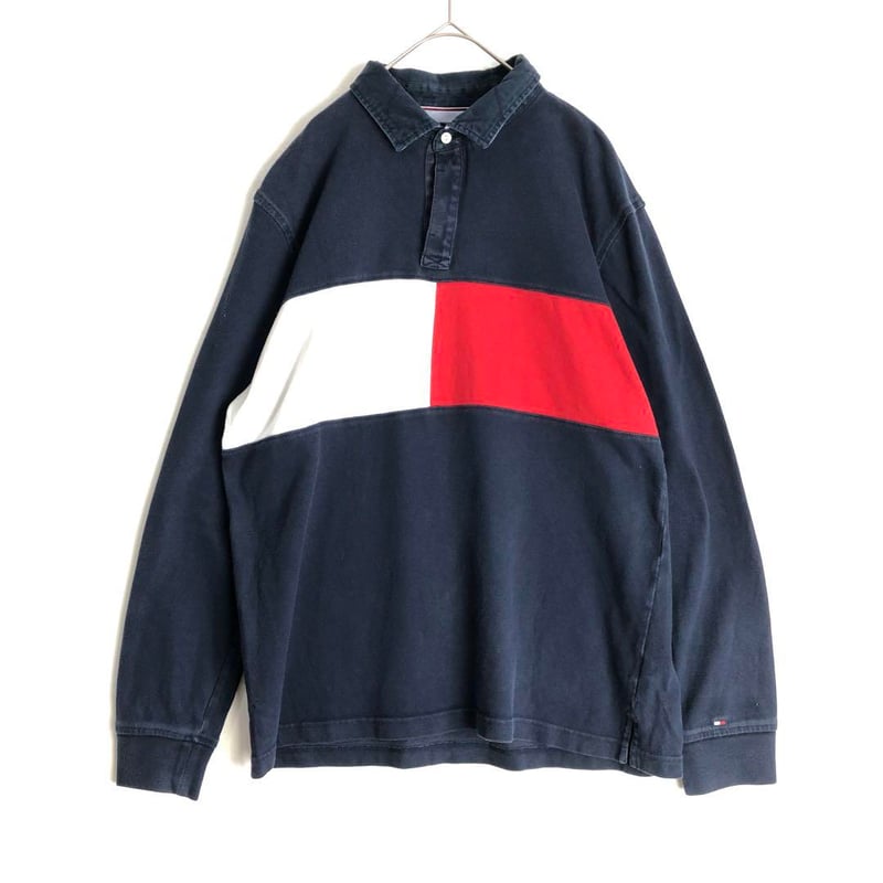 TOMMY HILFIGER トミーヒルフィガー 刺繍 ロゴ 長袖 ラガーシャツ
