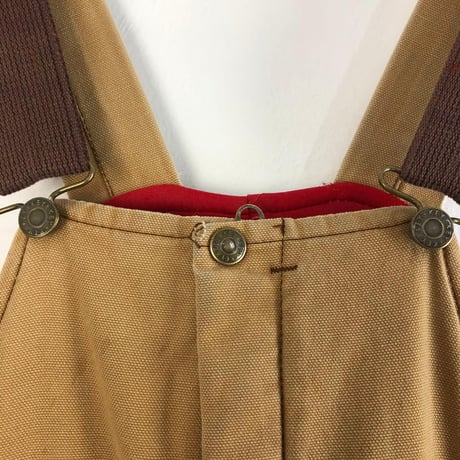KEY キー　ダック　オーバーオール　キャメル　裏地　キルティング