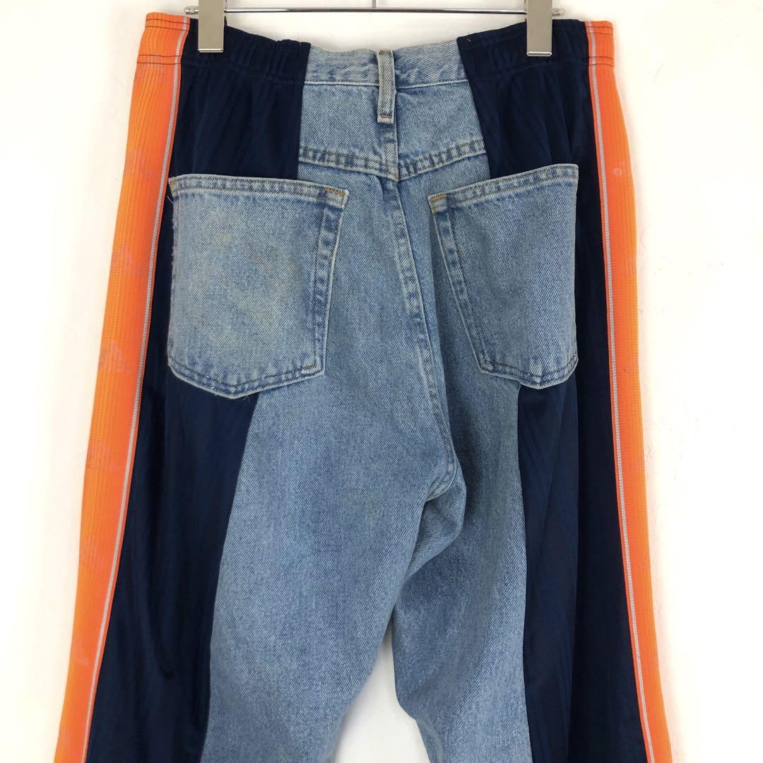 Adidas リメイクデニムパンツ リメイクデニムパンツ ワイドデニム adidas - メルカリ