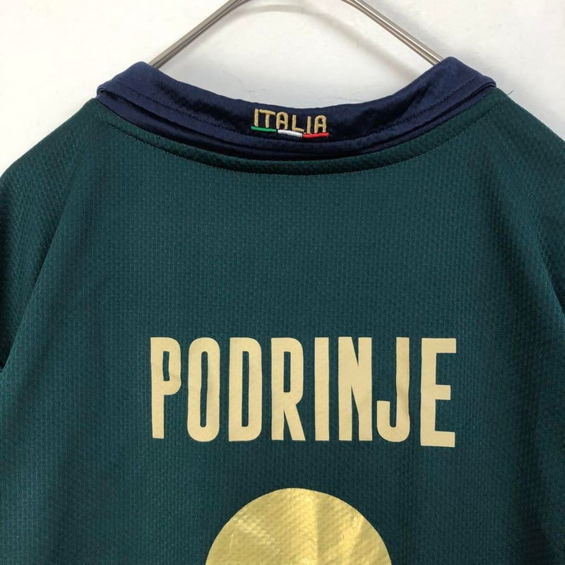 イタリア ゲームシャツ ユニフォーム サッカー 刺繍 ロゴ 緑 L | PEACE