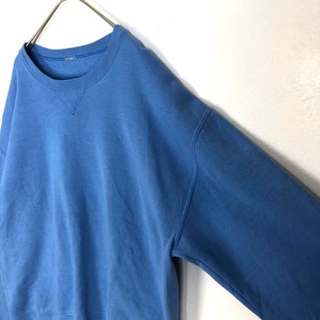 90s ラッセル　無地　タグ　スウェット　トレーナー　ゆるだぼ　水色