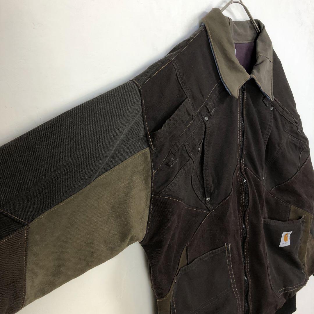 3255 カーハート　リメイク　再構築　コーデュロイ　ジャケット　パッチワーク 3255 カーハート リメイク 再構築 コーデュロイ ジャケット パッチワーク