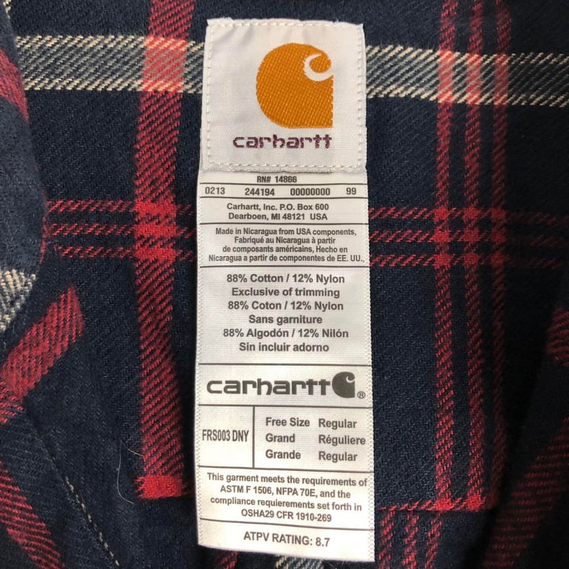3257 カーハート　リメイク　再構築　ロゴ　スウェット　ネルシャツ 3257 カーハート リメイク 再構築 ロゴ スウェット ネルシャツ