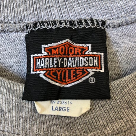 ハーレーダビッドソン　ビッグロゴ　半袖　メッシュ　Tシャツ　グレー