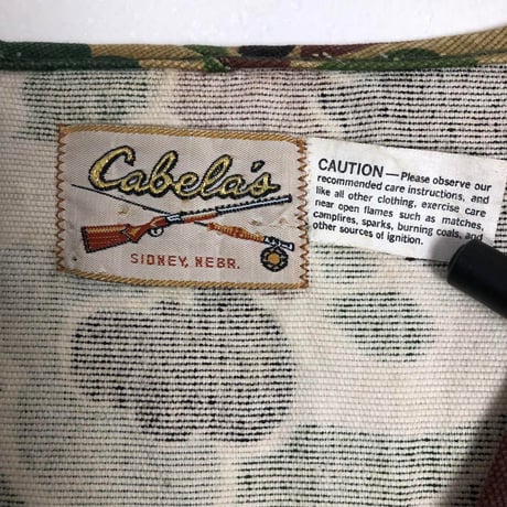 Cabela's カベラス　カモフラ　迷彩　ワッペン　ビッグサイズ　ベスト　カーキ　茶