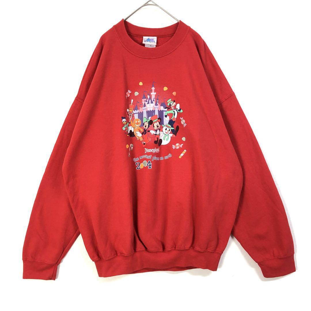 00's ディズニー スウェット トレーナー プリント ミッキー 赤 | PEACE