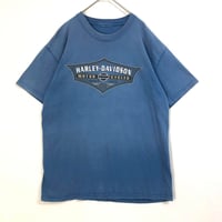 ハーレーダビッドソン　両面　ビッグロゴ　半袖　Tシャツ　青